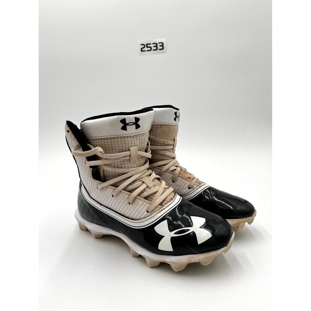 Under Armour Highlight RM 3021201-002 Youth 3 Soccer Cleats Black White Sneakers